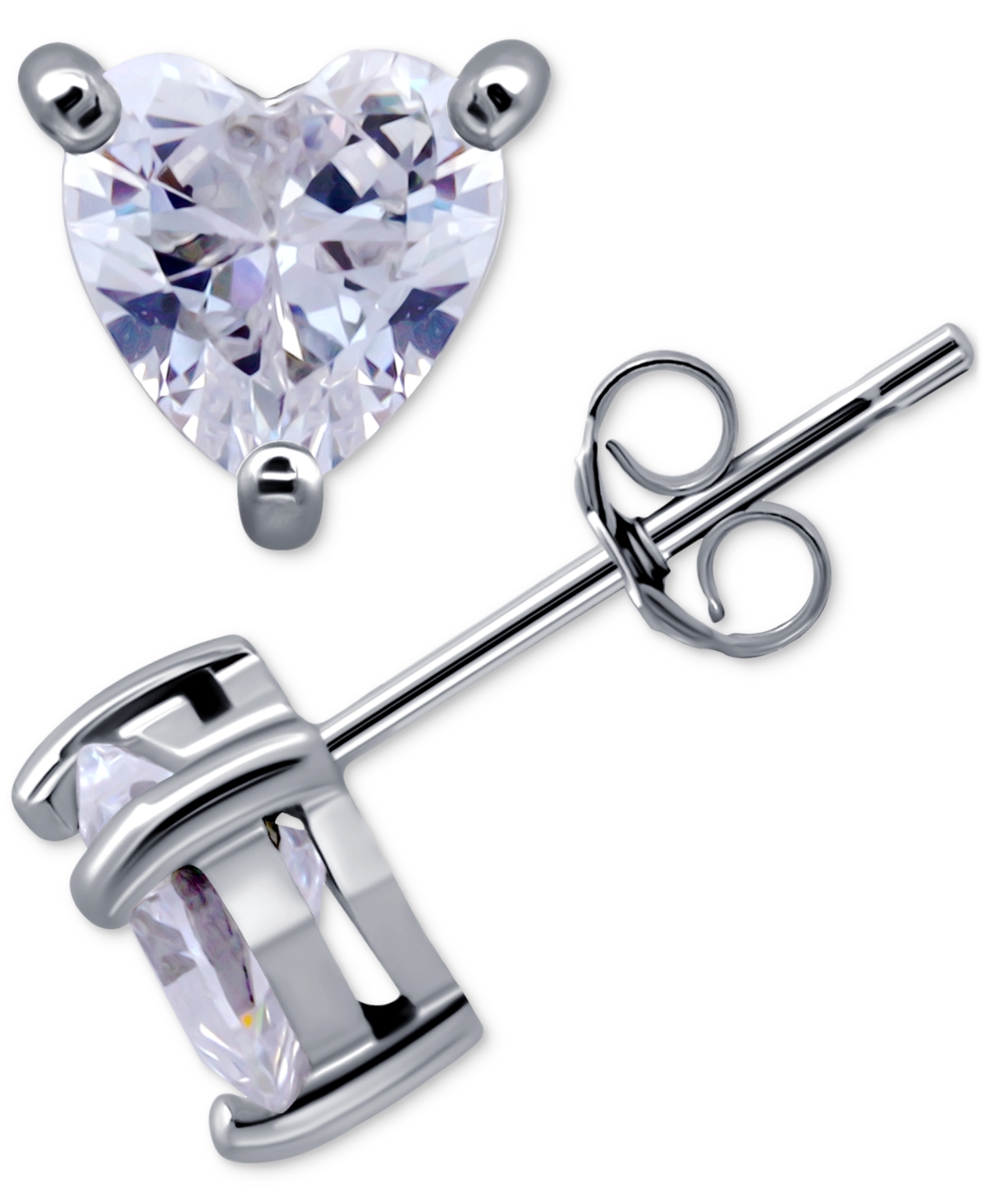 GIANI BERNINI CUBIC ZIRCONIA HEART SOLITAIRE STUD EARRINGS, CREATED FOR MACY'S 