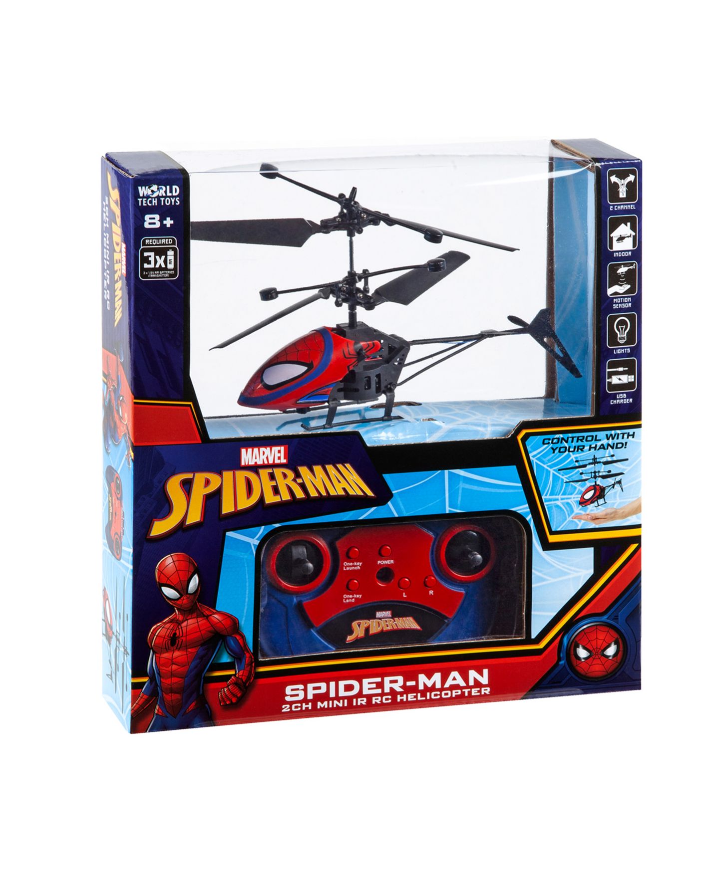 Детская игрушка World Tech Toys Marvel Spider-Man 2CH IR Helicopter — фото 8