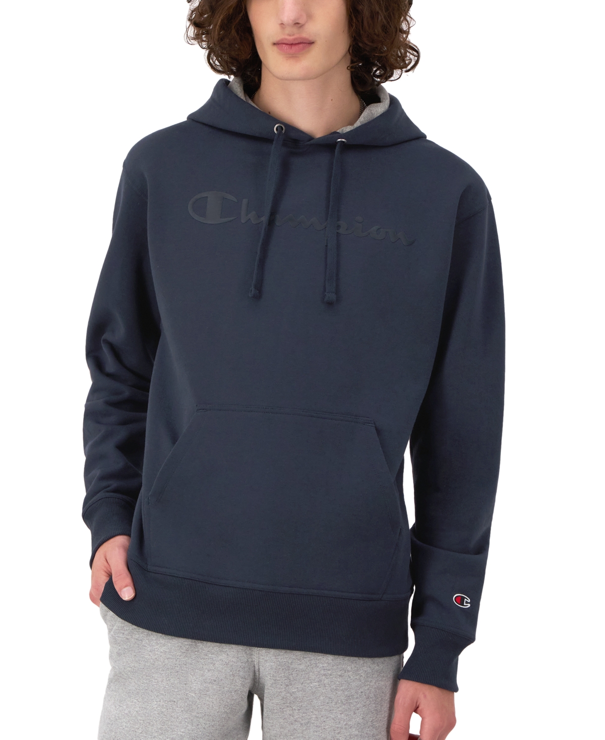 Champion Men's Logo Graphic Pullover Hoodie - Navy