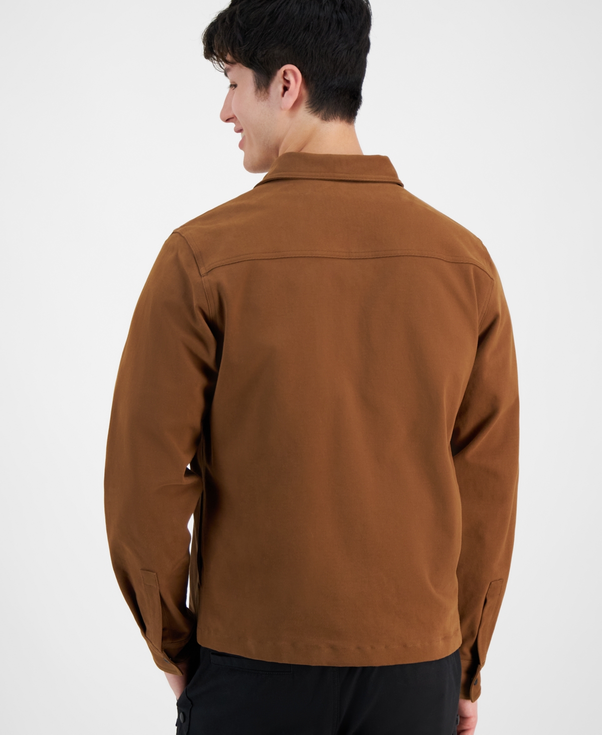 Hugo by Hugo Boss Men's Oversized Zip Front Twill Shirt-Jacket