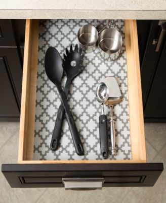 Fridge Shelf Liner Collection Non-Adhesive, Cut to fit, Machine Washable, 12x120", Gray Lattice, 2 Piece