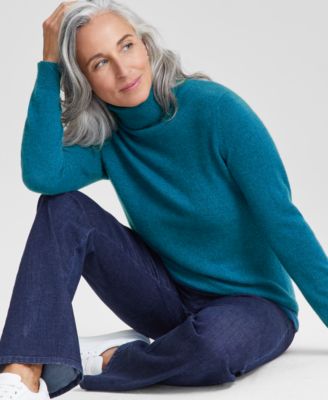100% Cashmere Petite Turtleneck Sweater, Created for Macy's