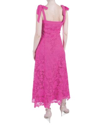 julia jordan Women's Tie-Strap Lace Midi Dress - Macy's