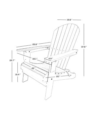 Outdoor Patio All-weather Folding Adirondack Chair