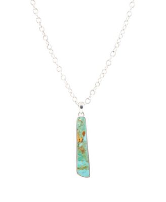 Horned Genuine Turquoise Abstract Pendant Necklace