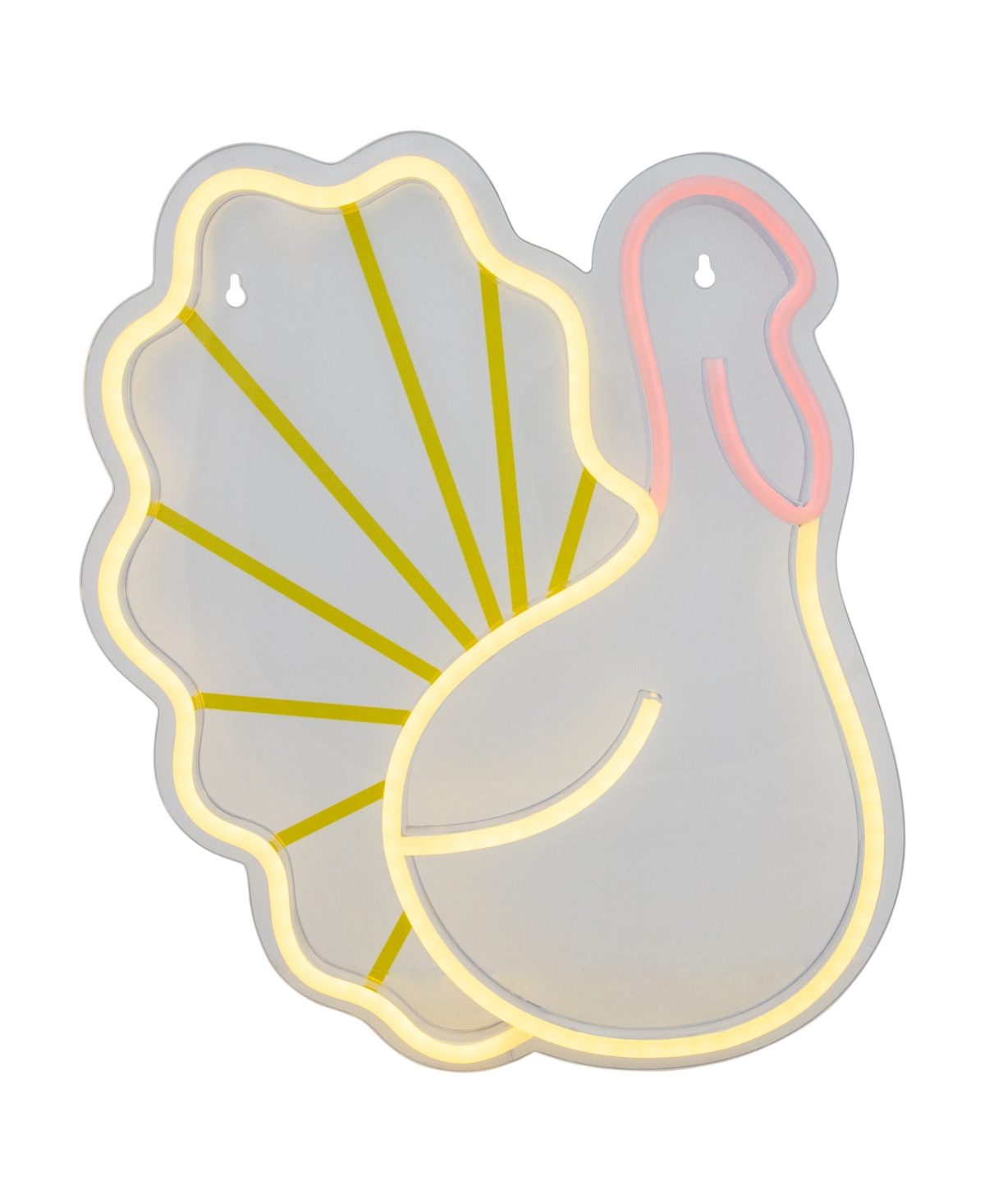 Northlight 15" Led Lighted Neon Style Fall Harvest Turkey Window Silhouette In Yellow