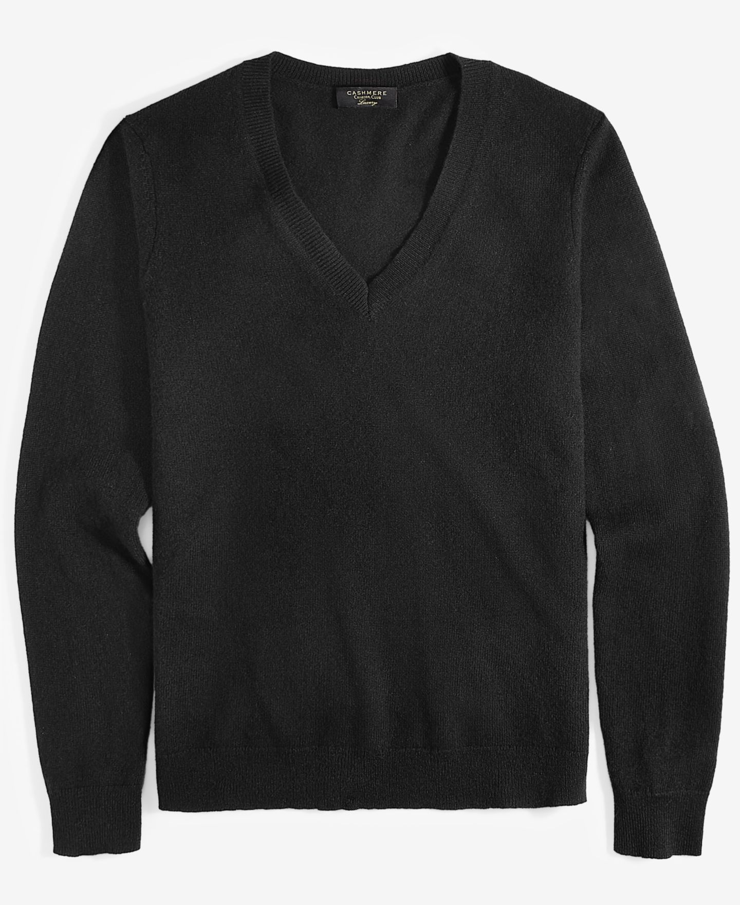 Женский свитер Charter Club Petite 100% Cashmere V-Neck Long-Sleeve, цвет: Чёрный — фото 6
