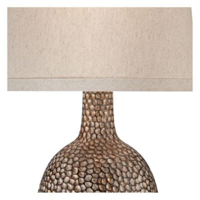 Chalane Rustic Accent Table Lamp 23 1/2" High Antique Bronze Hammered Texture Natural Beige Linen Shade for Bedroom Living Room Bedside