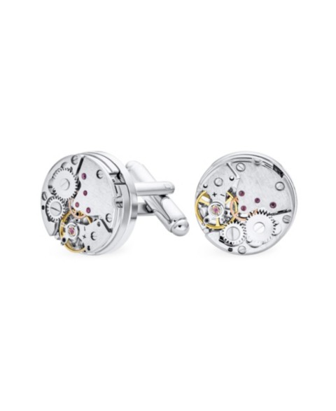 Мужские аксессуары Bling Jewelry Mechanic Steampunk Moving Gears Wheel Cufflinks For Men Silver Gold Tone Stainless Steel
