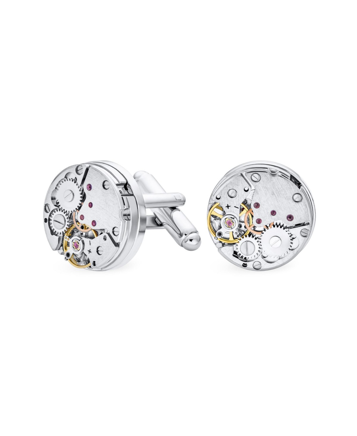 Мужские аксессуары Bling Jewelry Mechanic Steampunk Moving Gears Wheel Cufflinks For Men Silver Gold Tone Stainless Steel — фото 1