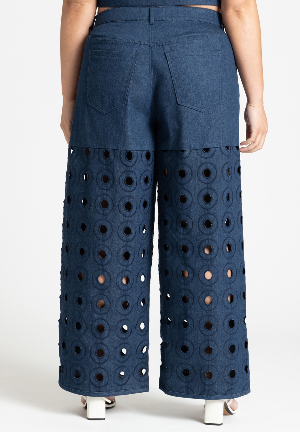 Eloquii Women's Circular Cutout Denim Pant