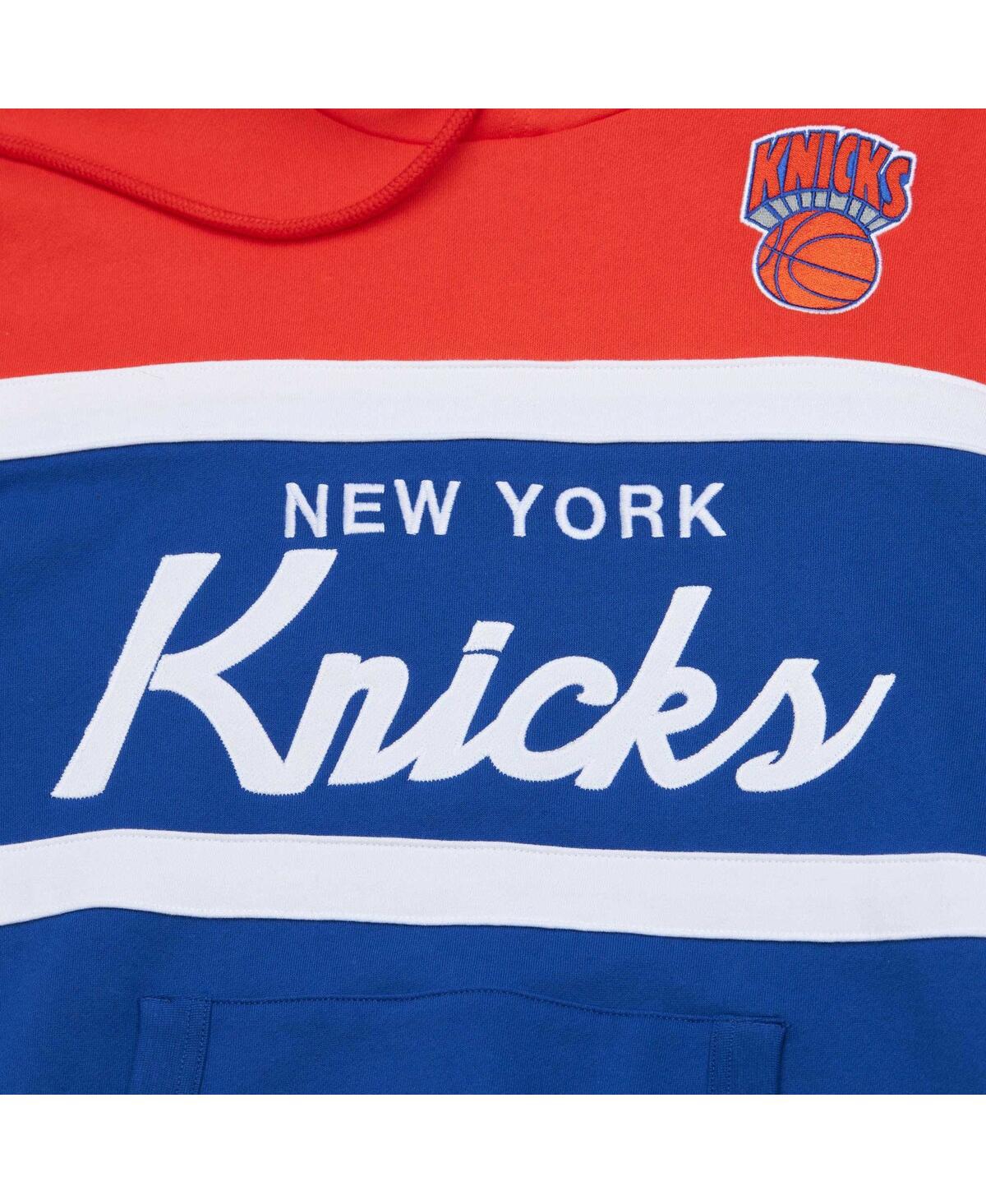 Mitchell & Ness Men'sNew York Knicks Big Tall Hardwood Classics Head Coach Pullover Hoodie - Blue