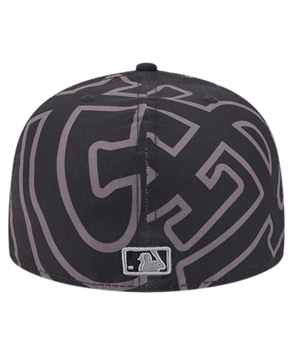 New Era Men'sSt. Louis Cardinals Logo Fracture 59FIFTY Fitted Hat - Black, Graphite