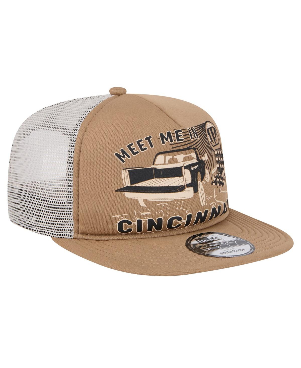 New Era Men's Tan Cincinnati Bengals Meet Me 9fifty Snapback Hat In Tan