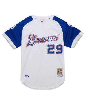 Mitchell Ness Men's John Smoltz White Atlanta Braves 2004 Cooperstown Collection Authentic Throwback Jersey