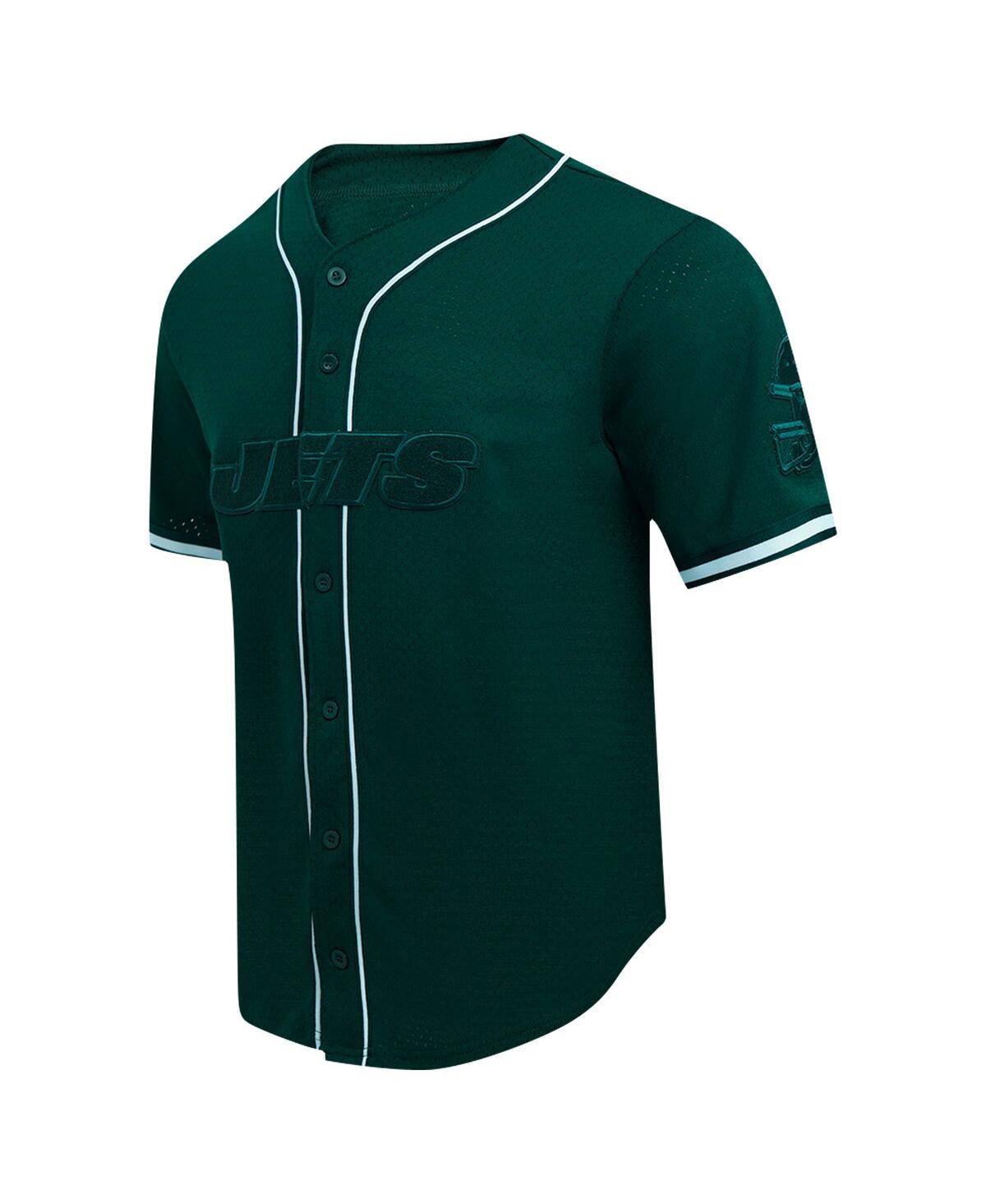 PRO STANDARD MEN'S GREEN NEW YORK JETS TRIPLE TONAL MESH BUTTON-UP SHIRT 