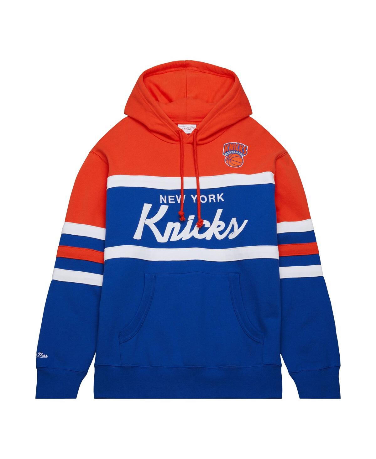 Mitchell & Ness Men'sNew York Knicks Big Tall Hardwood Classics Head Coach Pullover Hoodie - Blue