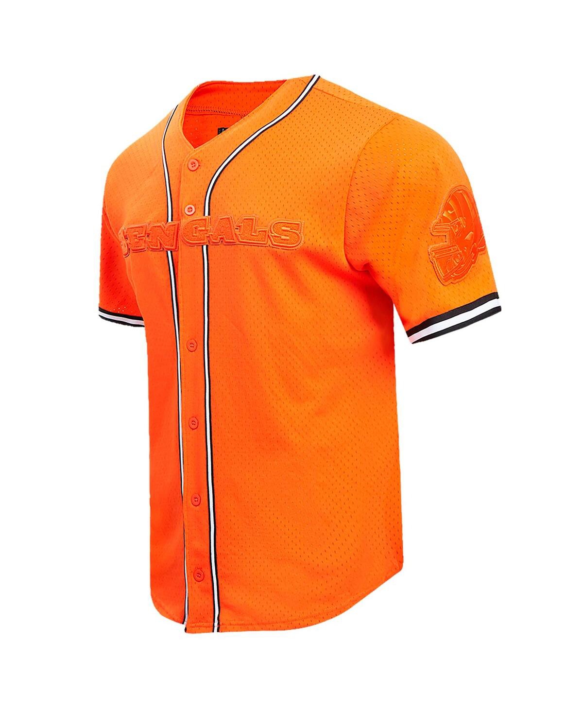 Pro Standard Men's Orange Cincinnati Bengals Triple Tonal Mesh Button-up Shirt In Orange
