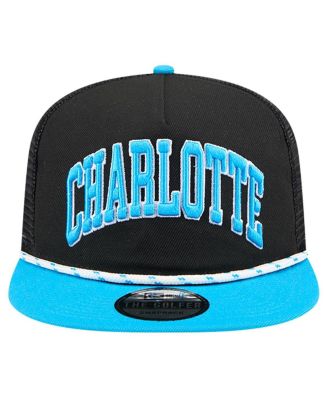 Men's Black Charlotte FC Throwback Golfer Snapback Hat