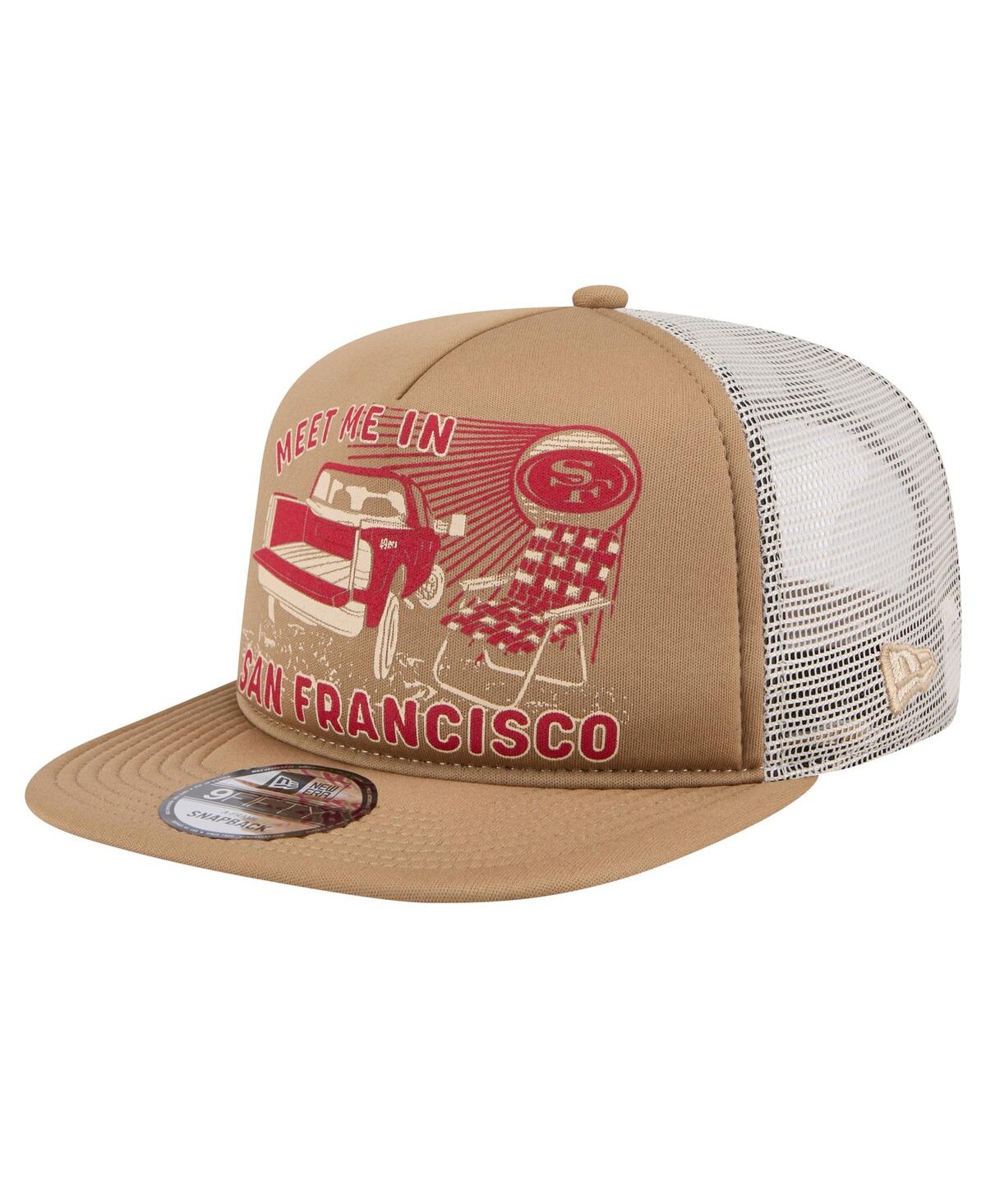 NEW ERA MEN'S TAN SAN FRANCISCO 49ERS MEET ME 9FIFTY SNAPBACK HAT 