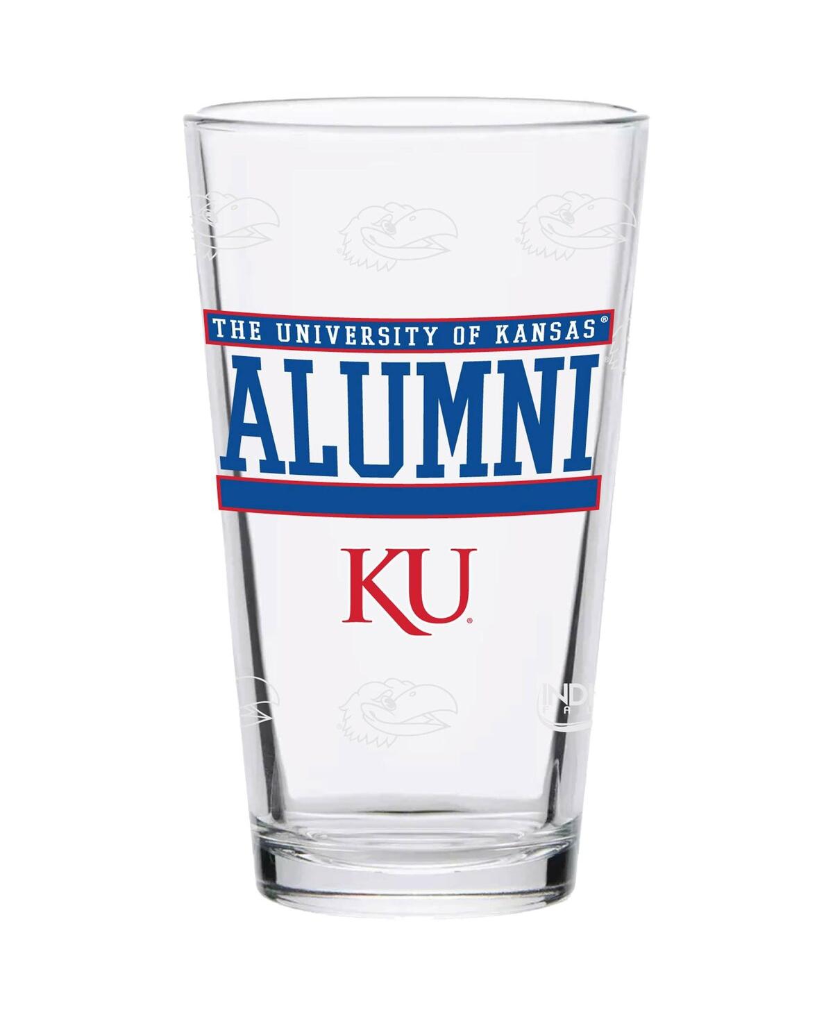 Indigo Falls Kansas Jayhawks 16oz. Repeat Alumni Pint Glass In Blue