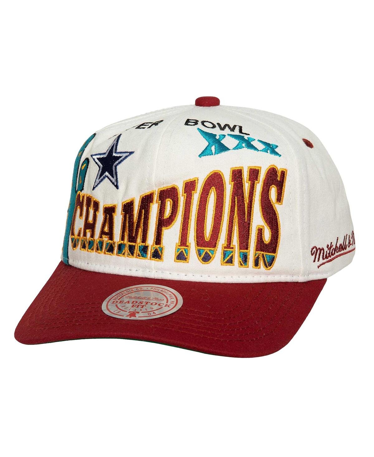 Mitchell & Ness Men's White/red Dallas Cowboys Super Bowl Champions Snapback Hat