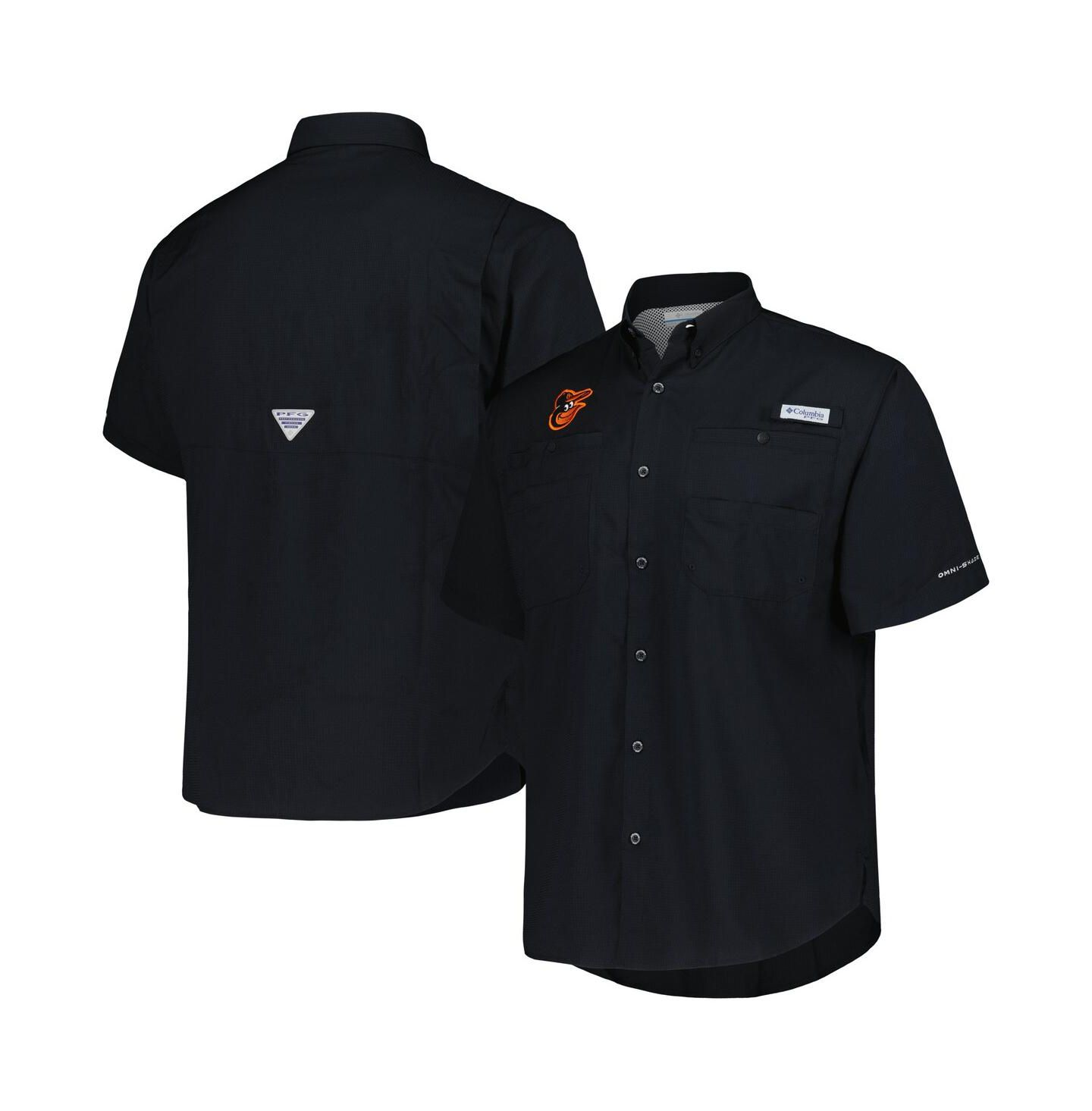 Мужская рубашка Columbia Black Baltimore Orioles Tamiami Omni-Shade Button-Down — фото 1