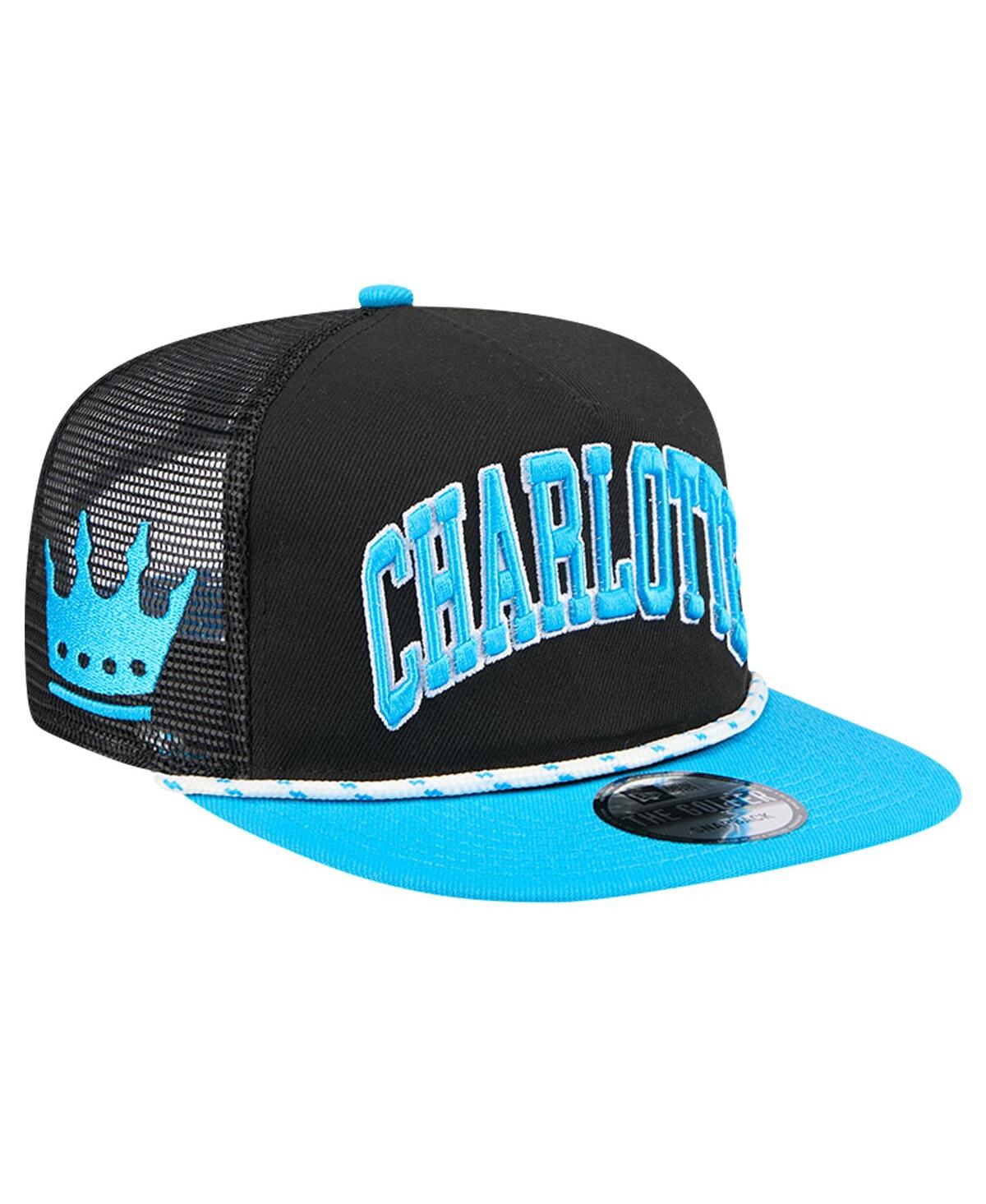 NEW ERA MEN'S BLACK CHARLOTTE FC THROWBACK GOLFER SNAPBACK HAT 