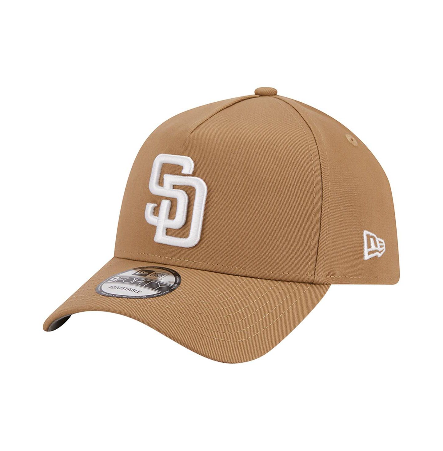 Мужская кепка New Era Khaki San Diego Padres A-Frame 9FORTY Adjustable Hat — фото 1