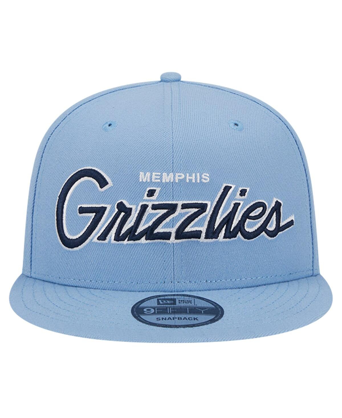 New Era Men'sMemphis Grizzlies Evergreen Script Side Patch 9FIFTY Snapback Hat - Light Blue
