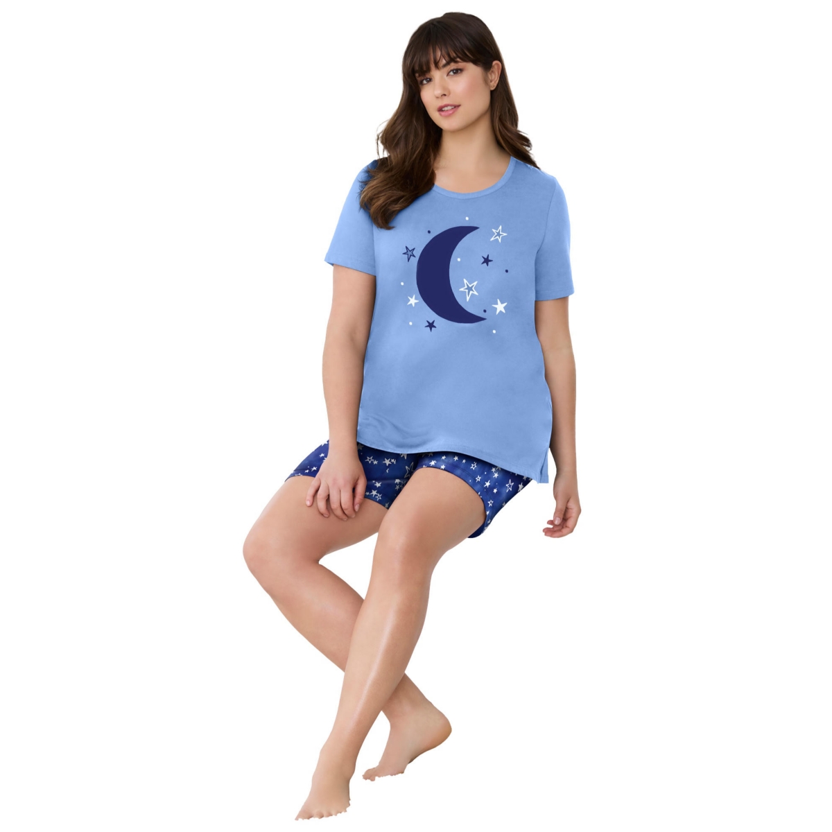 Dreams & Co. Plus Size Knit Pj Short Set