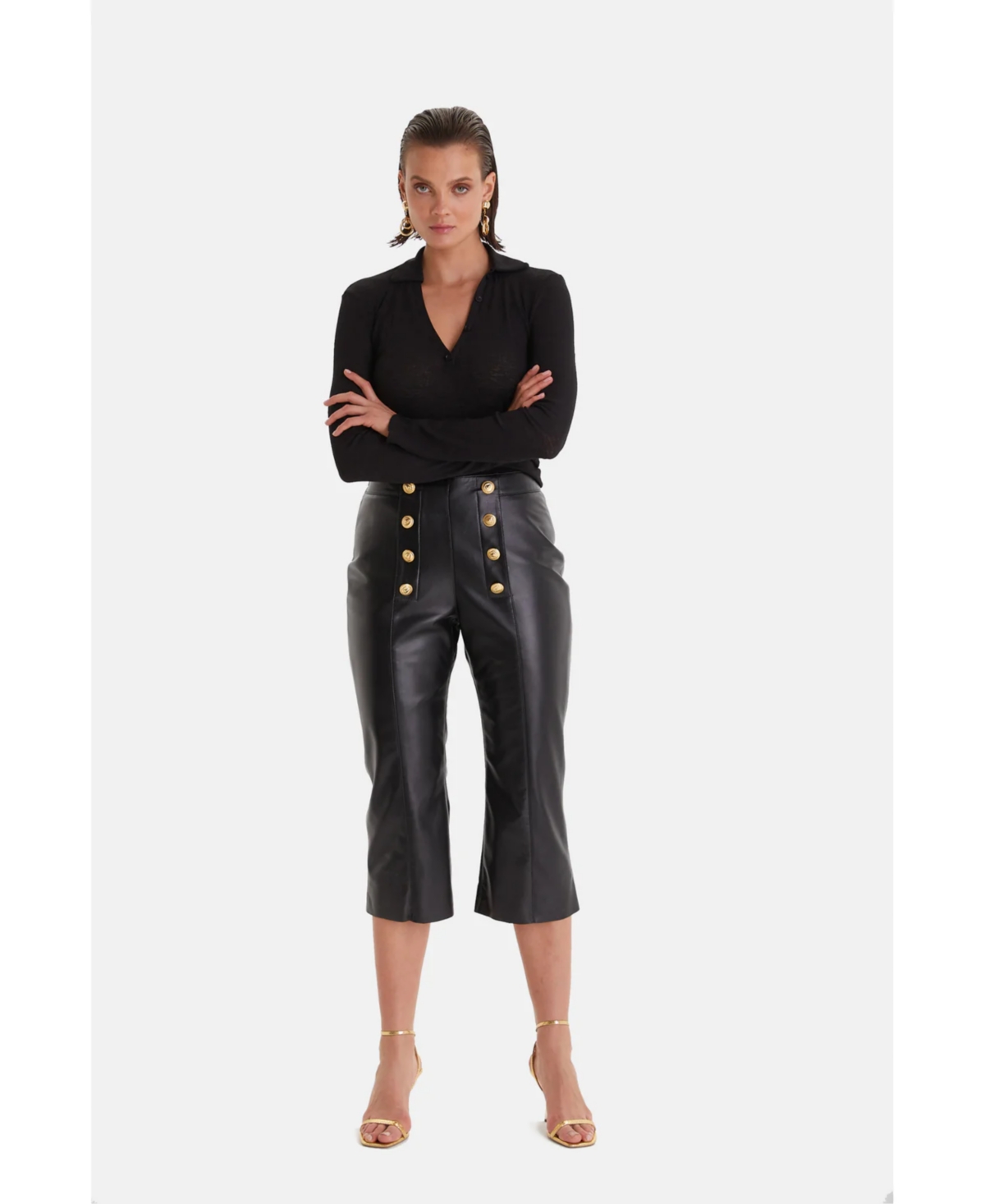 Furniq Uk Women'sLeather Pants - Black
