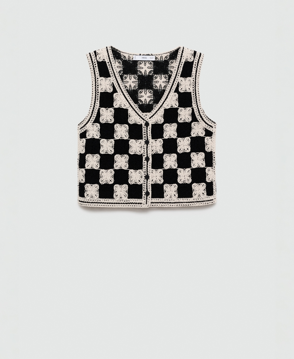 MANGO WOMEN'S COMBINED CROCHET VEST JACKET
