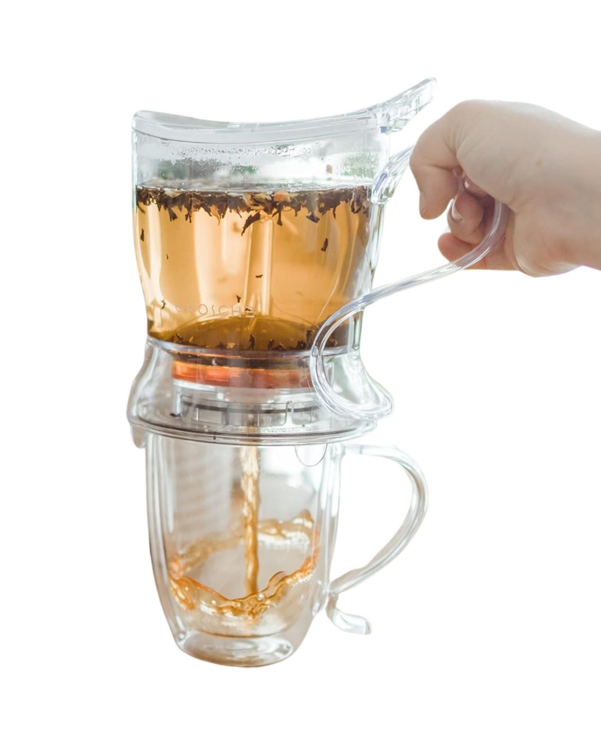 Grosche Tea Perfection Duo- 1000ml Aberdeen Smart Tea Steeper With Cyprus Large Glass Mug In Neutral
