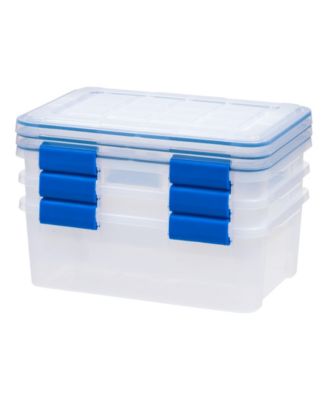IRIS 3 Pack 16 Quart WeatherPro Plastic Storage Box Durable Lid and Seal and Secure Latching Buckles