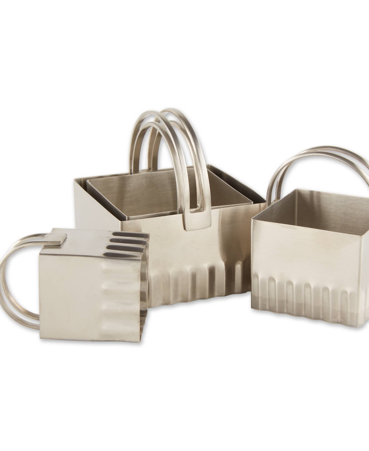 Rsvp International Endurance 4 Piece Square Rippled Biscuit Cutters In Gray