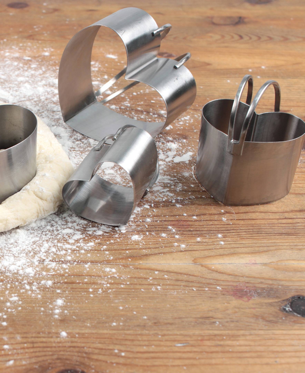 Shop Rsvp International Endurance Stainless Steel 4 Piece Heart Shaped Nesting Biscuit Cutter Set In Gray