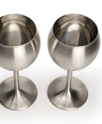 Endurance Stainless Steel Wine Glass Set 2 Piece 3x3x7"