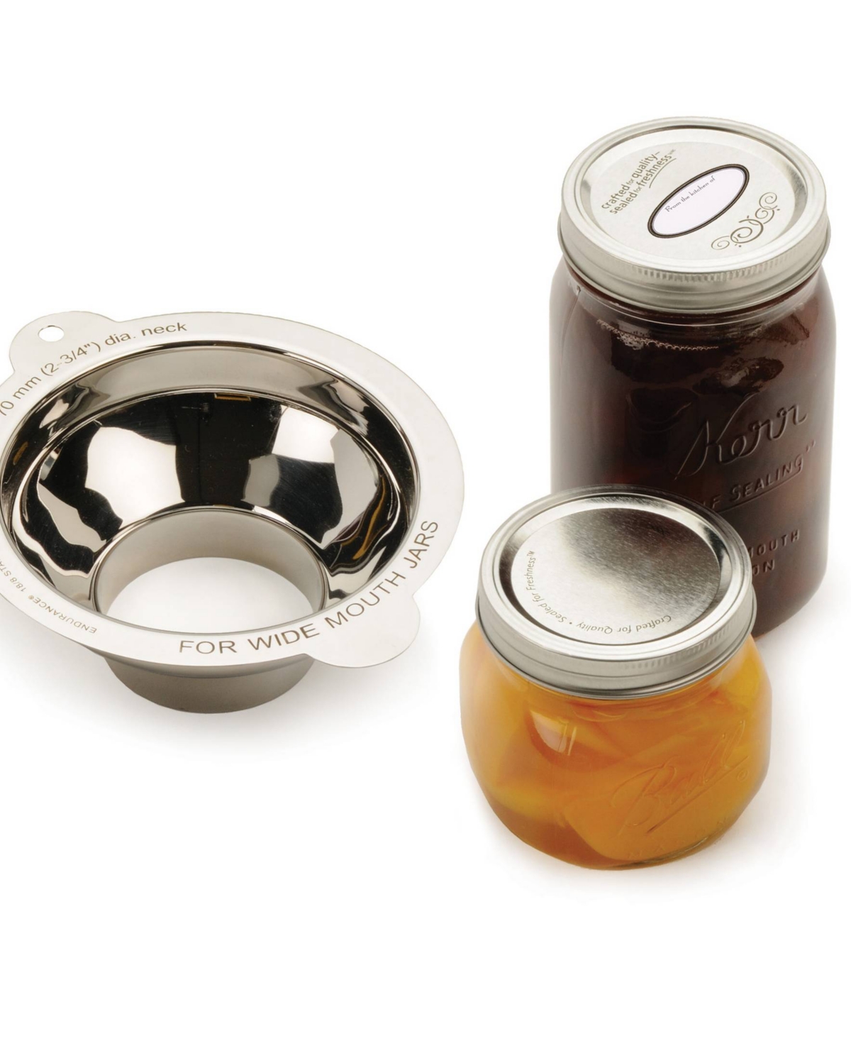 Rsvp International Endurance Stainless Steel 7"x6"x3" Wide Mouth Canning Funnel In Silver