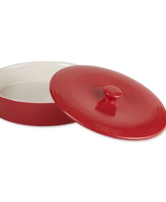 11" D Stoneware Red Tortilla Warmer