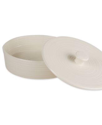 8.5" D Stoneware White Tortilla Warmer