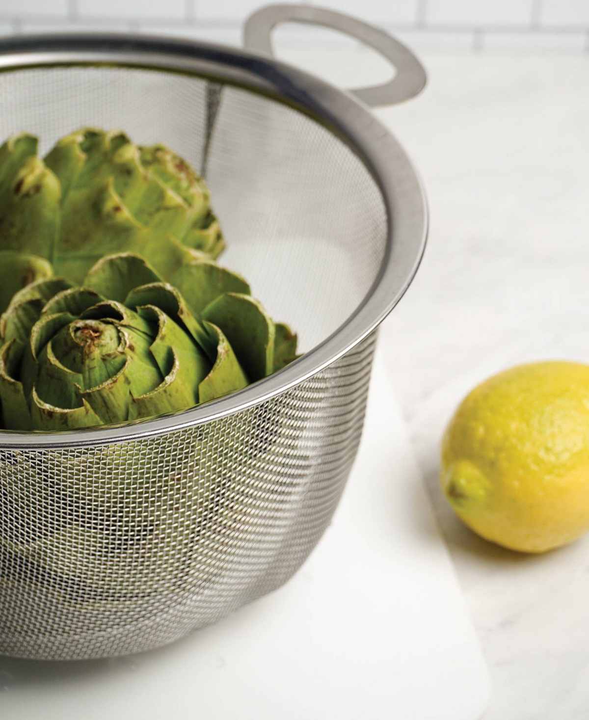 Shop Rsvp International Endurance Stainless Steel 4 Quart Wide Rim Mesh Colander Basket In Gray