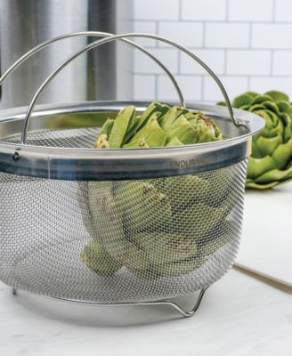 Endurance Stainless Steel 3 Quart Mesh Basket With Folding Handles