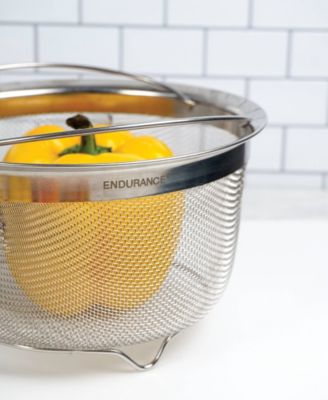 Endurance Stainless Steel 3 Quart Mesh Basket With Folding Handles