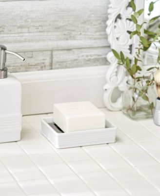 Ceramic Stoneware and Stainless Steel 5x4" Soap Dish