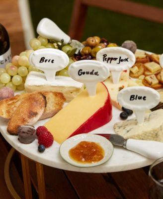 Porcelain 6 Piece 3" Oval Cheese Marker Set