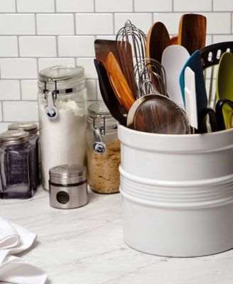 Stoneware 7.5" D x 7" H White Oversized Tool Crock