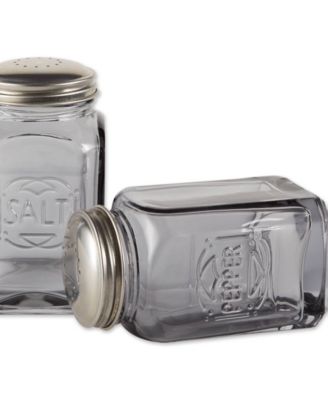Retro Glass Gray 2 Piece 8 Ounce Retro Style Salt Pepper Set