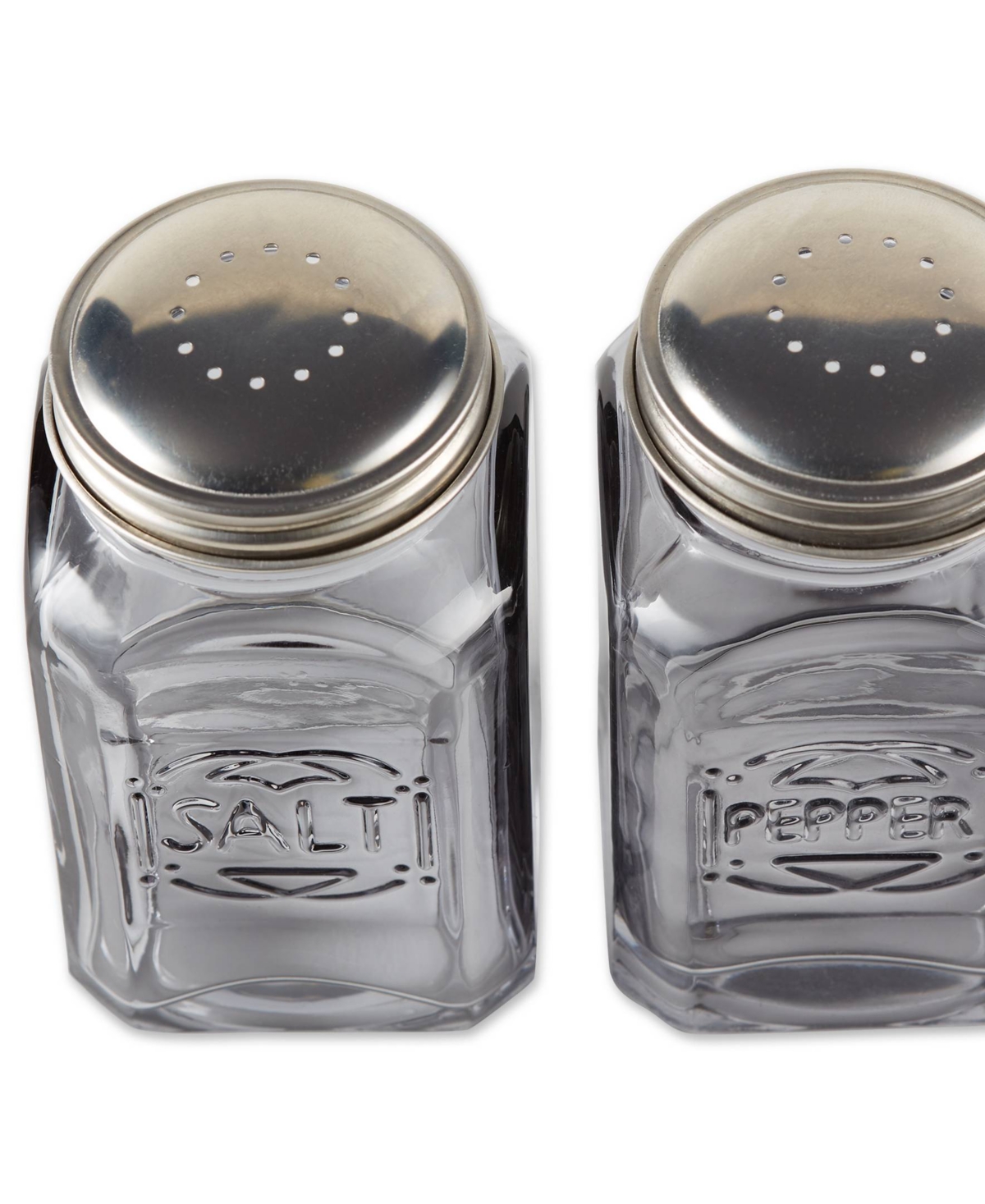 Rsvp International Retro Glass Amber 2 Piece 8 Ounce Retro Style Salt Pepper Set In Gray