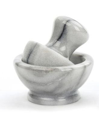 Stoneware Marble Spice Grinder - White 4x4x2"